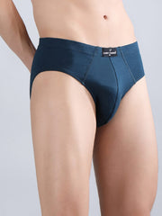 Danny Fashion Mid Brief In Peacock Blue Colour