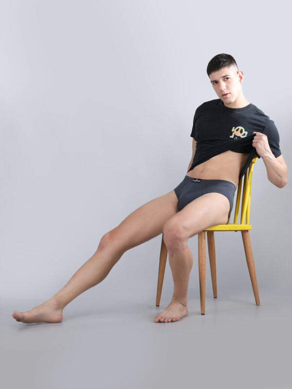 Danny Fashion Mid Brief In Dark Grey Colour