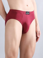 Danny Fashion Mid Brief In Maroon Colour