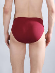 Danny Fashion Mid Brief In Maroon Colour
