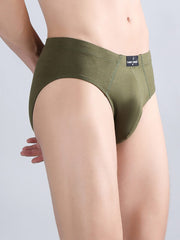 Danny Fashion Mid Brief In Olive Green Colour