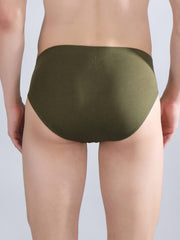 Danny Fashion Mid Brief In Olive Green Colour