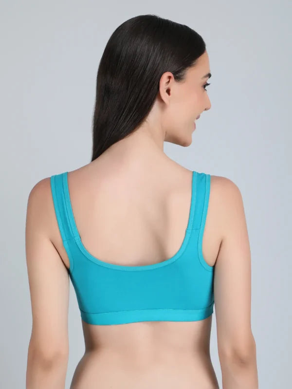 Medium Impact Padded Sports Bra in Sky Blue Colour