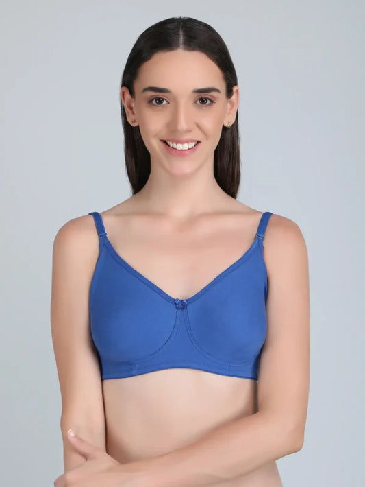 Non Paded Bra In Blue Colour