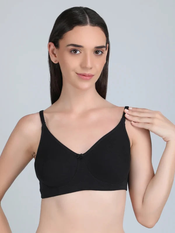 Non Paded Bra In Black Colour