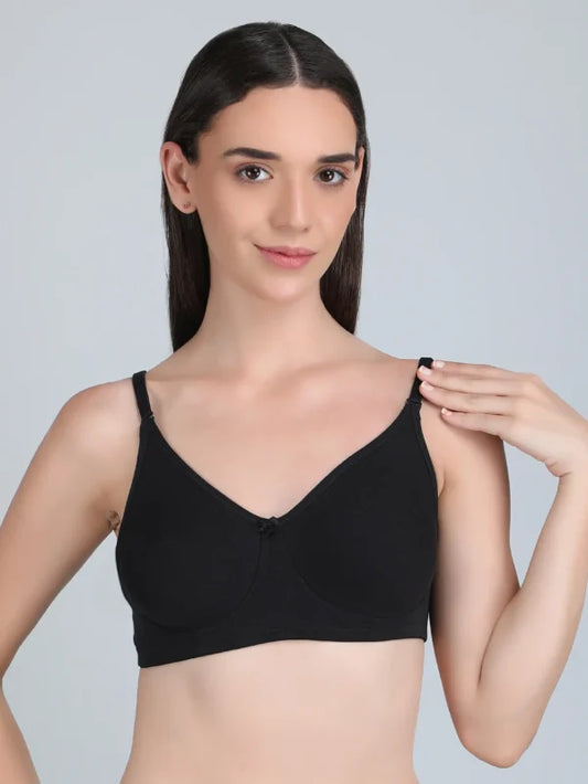 Non Paded Bra In Black Colour