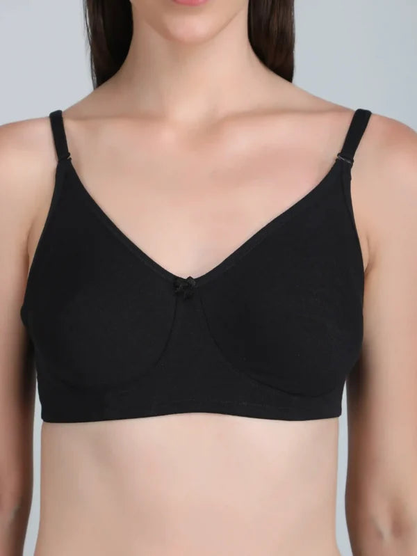Non Paded Bra In Black Colour