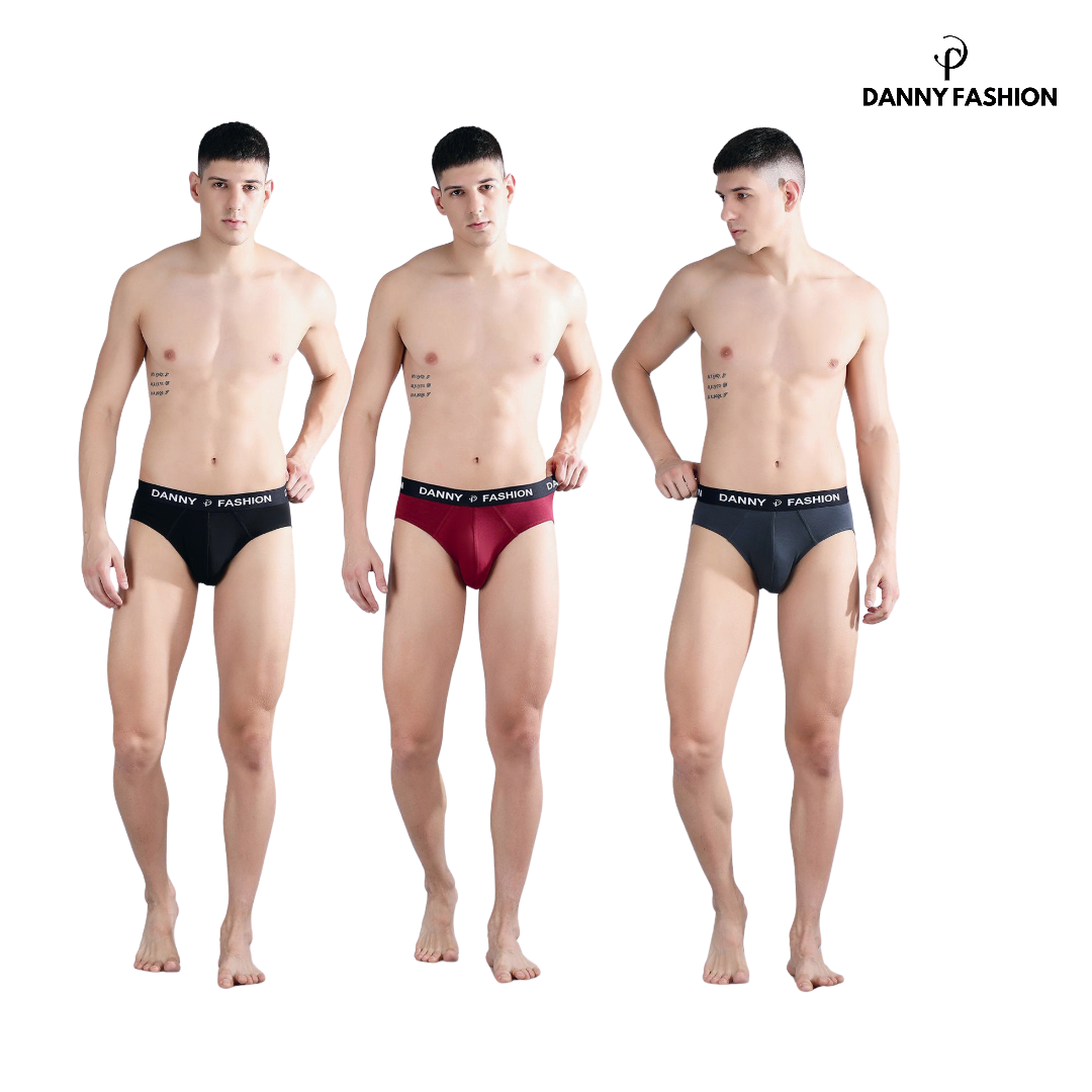 Danny Fashion Cotton Lycra Men’s Mid Briefs – Combo Pack of 3 | Daily Comfort Fit