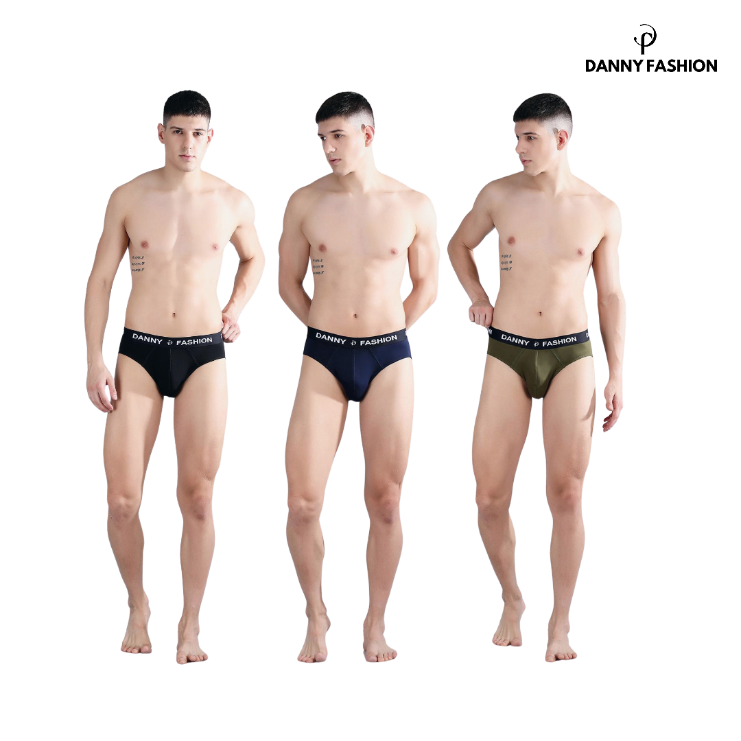 Outer Brief Combo pack of 3 (Black, Navy Blue, Olive Green)