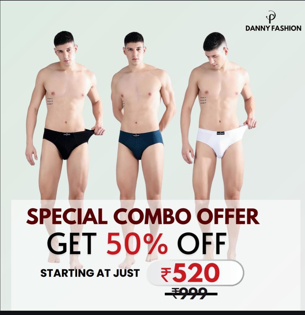 Danny Fashion Mens Breathable Inner Brief In Combo pack of 3