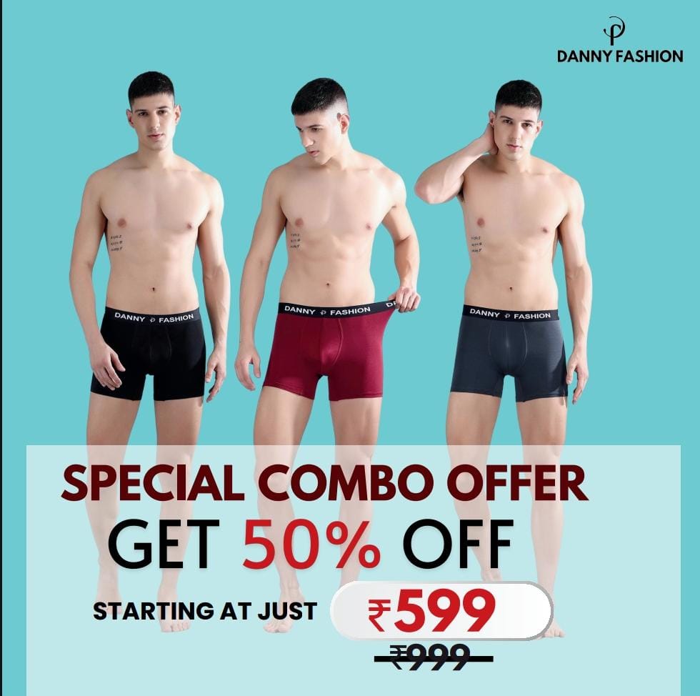 Danny Fashion Men’s Premium Trunk (Cotton Lycra) Combo Pack Of 3