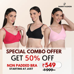 Danny Fashion Non-Padded Bra Combo Pack (3 Pcs) – Comfortable Daily Wear