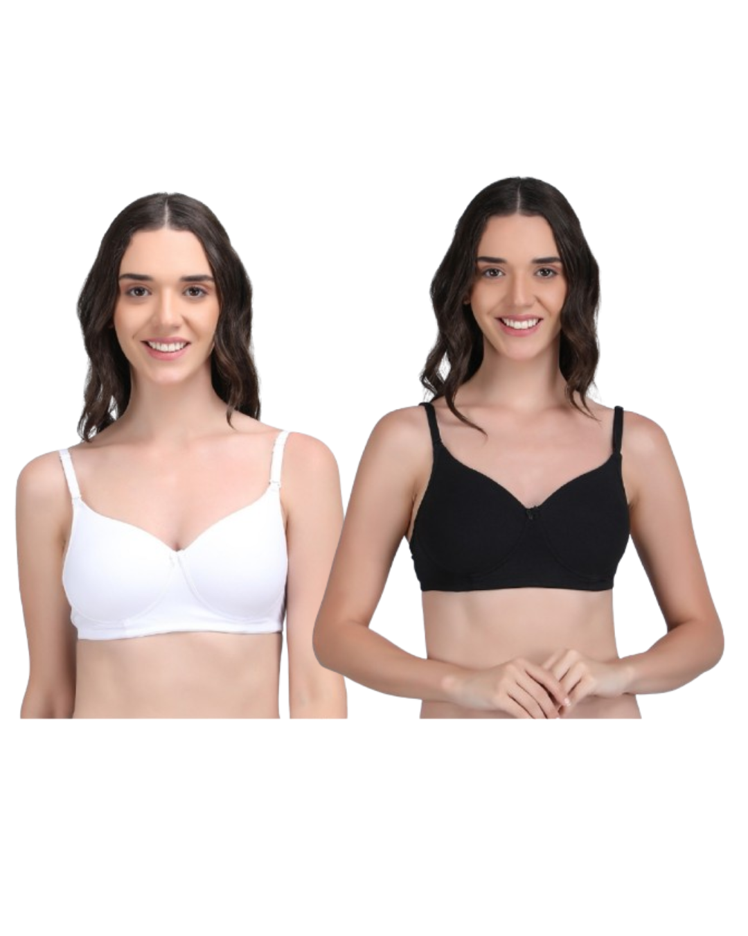Danny Fashion Women’s 2 Pcs Combo 95% Cotton 5% Spandex Padded Bra | Soft Stretch Full Coverage Bra